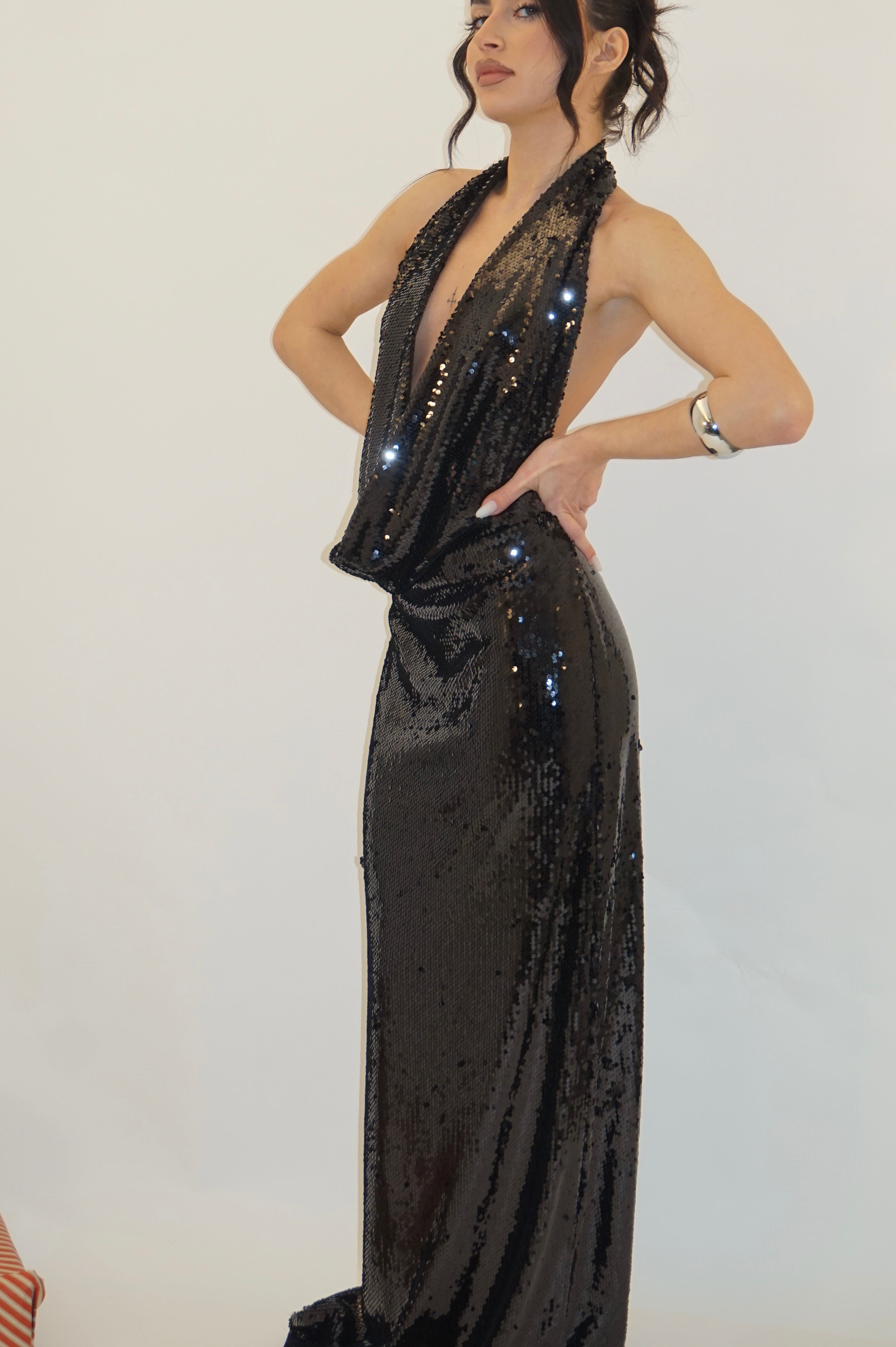 Sequin black dress