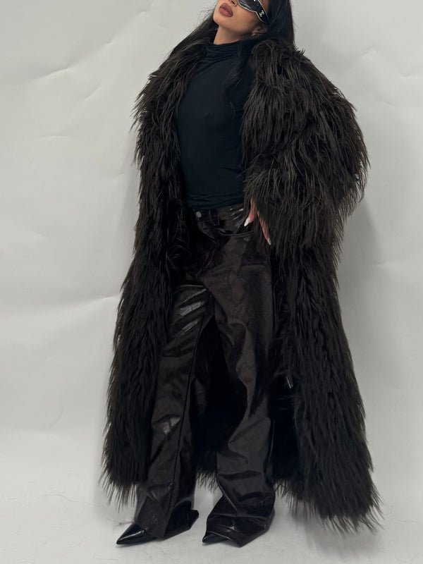 Pantaloni eco pelle pitonati