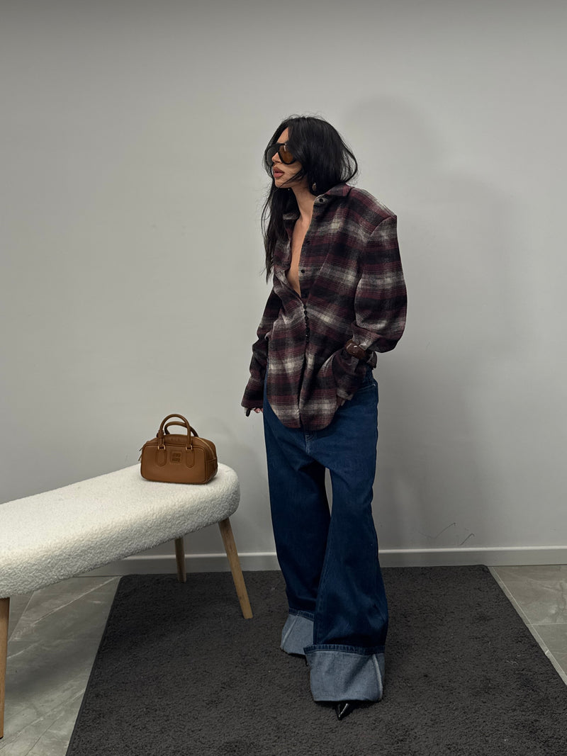 Jeans denim maxi double button