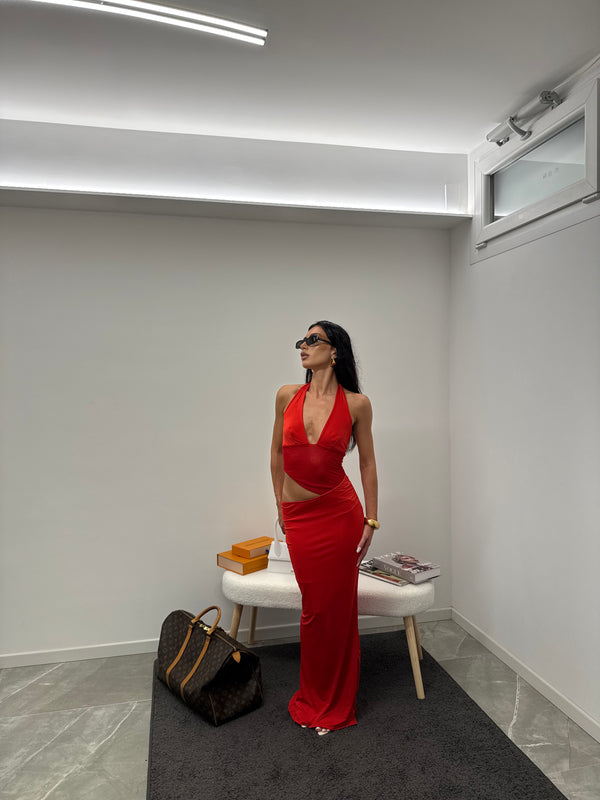 Dress naked red