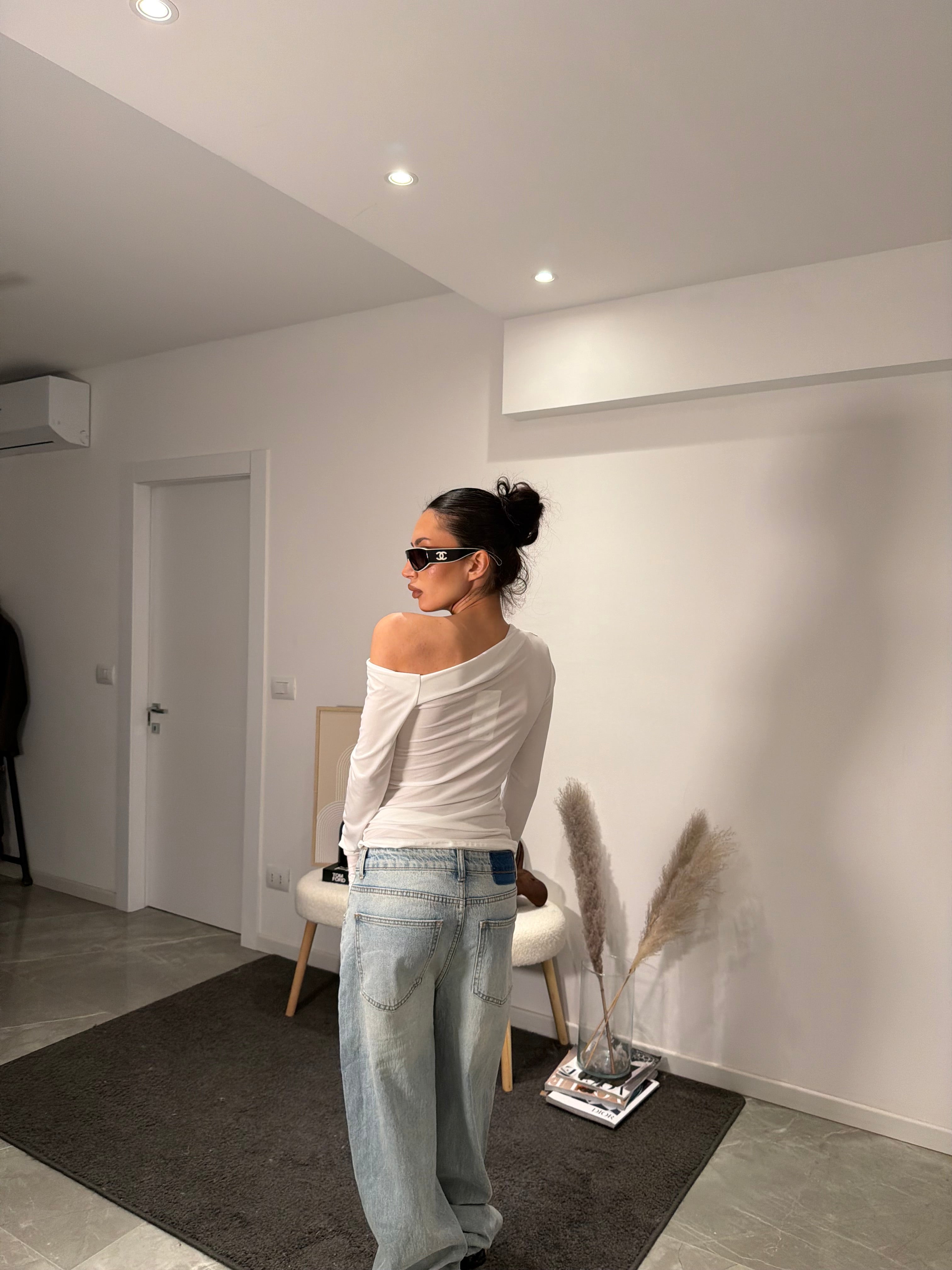 T-shirt asymmetric white